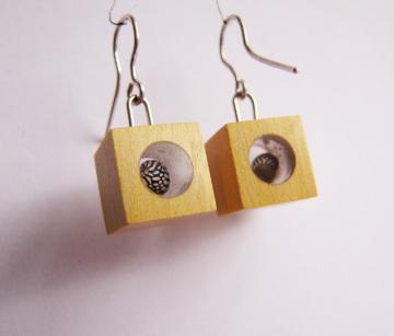 earrings Piquia Amarello with Zebra Shells : $25