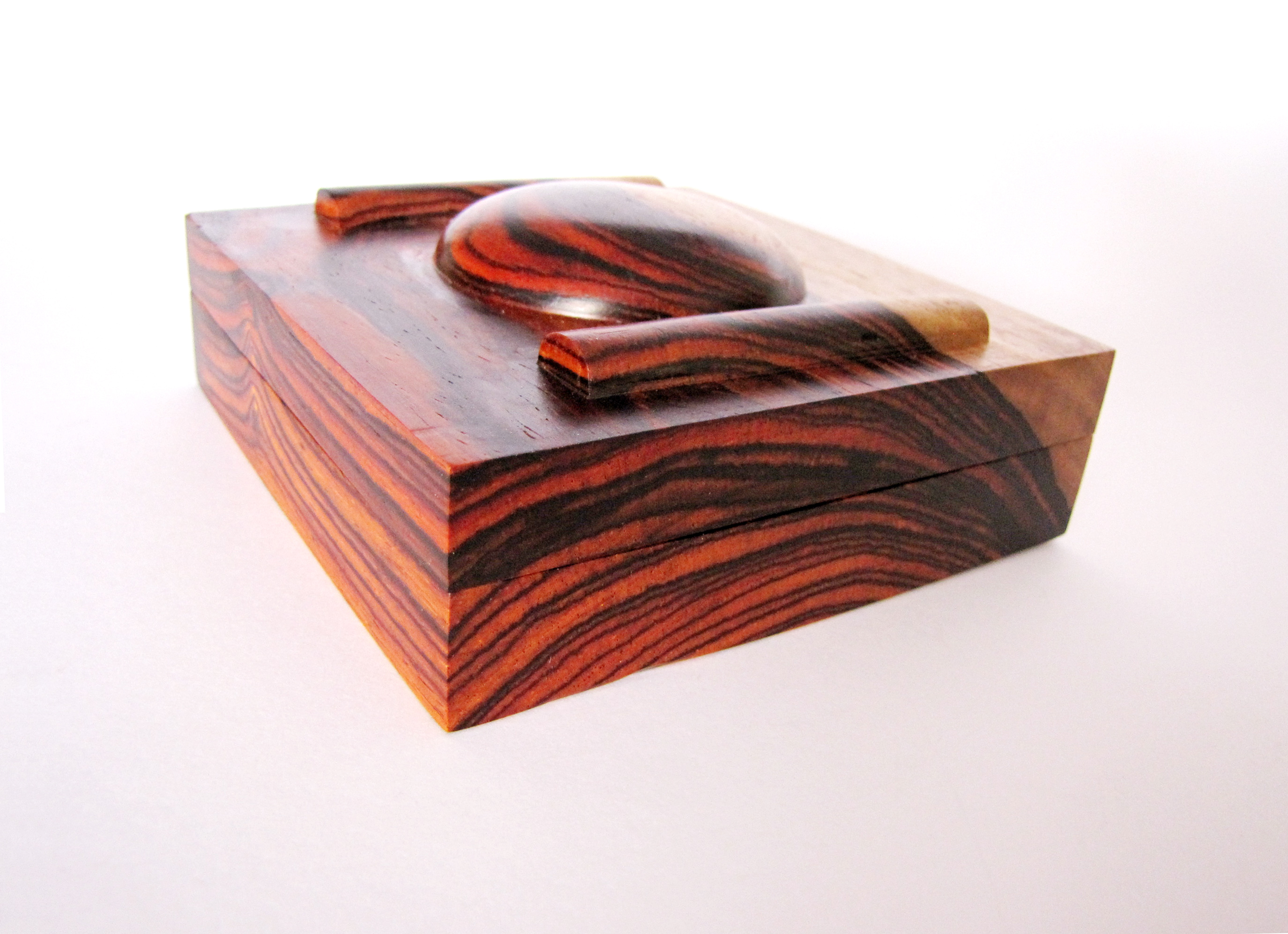 Cocobolo Wood Pill Box Custom made contemporary Cocobolo Wood Pill