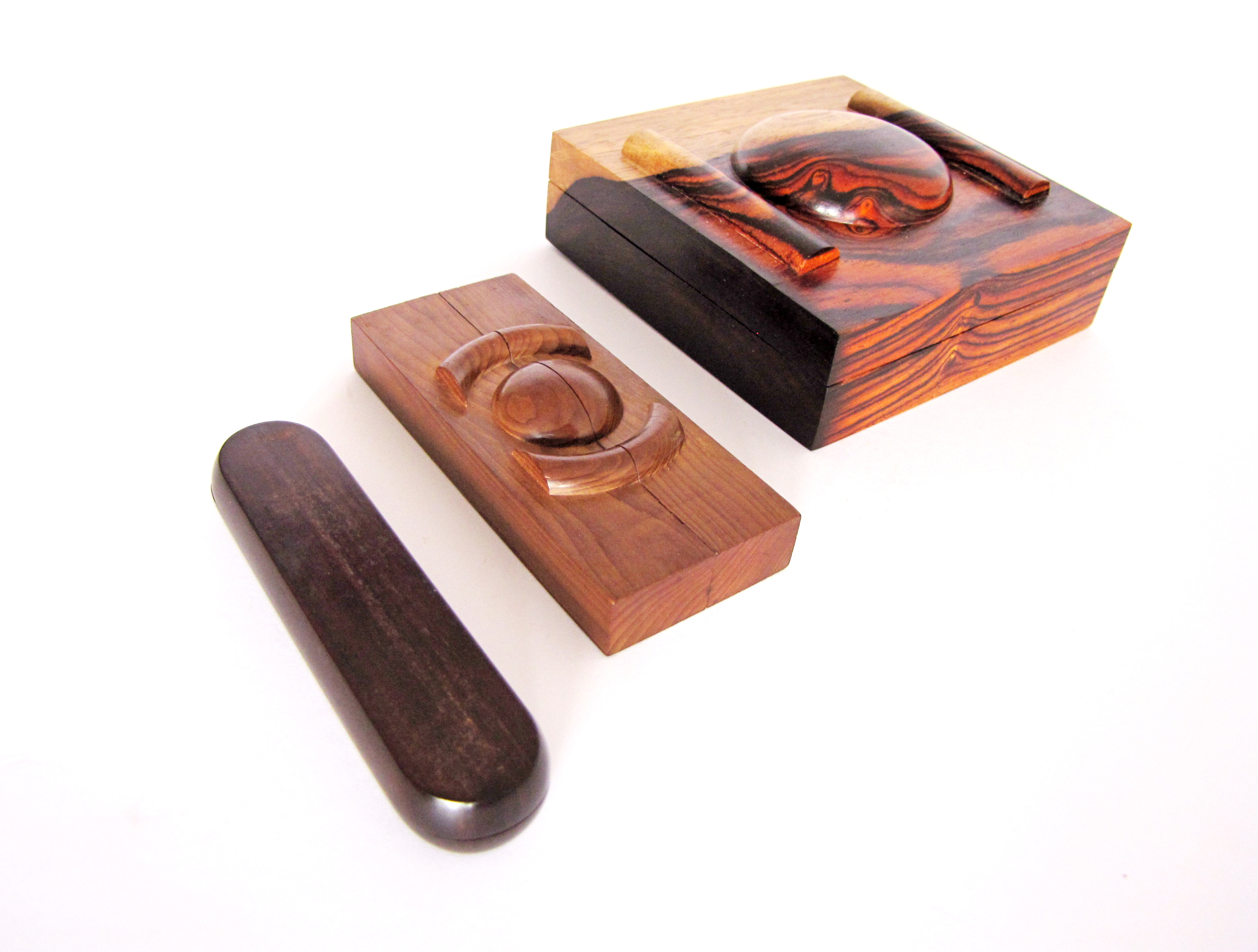 Cocobolo Wood Pill Box Custom made contemporary Cocobolo Wood Pill
