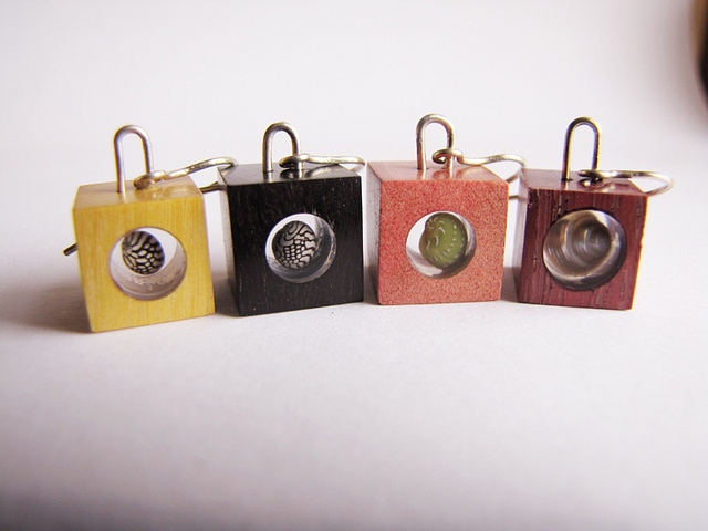 earrings Piquia Amarello with Zebra Shells : $25