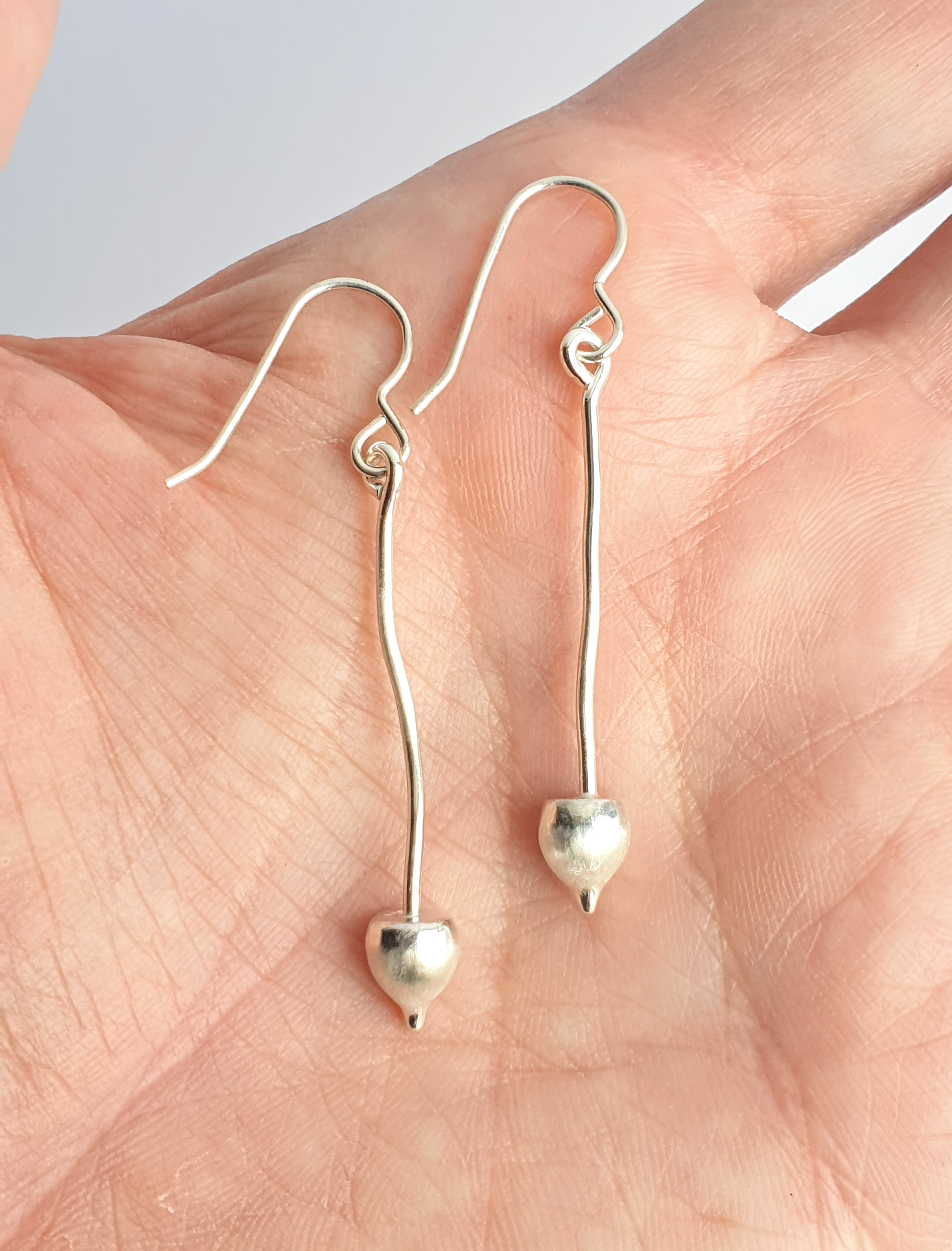 Magic Mushroom Earrings in solid silver Psilocybin semilanceata