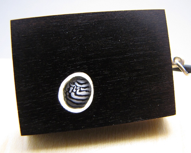 Monolith Pendant  Ebony Zebra shell : $100