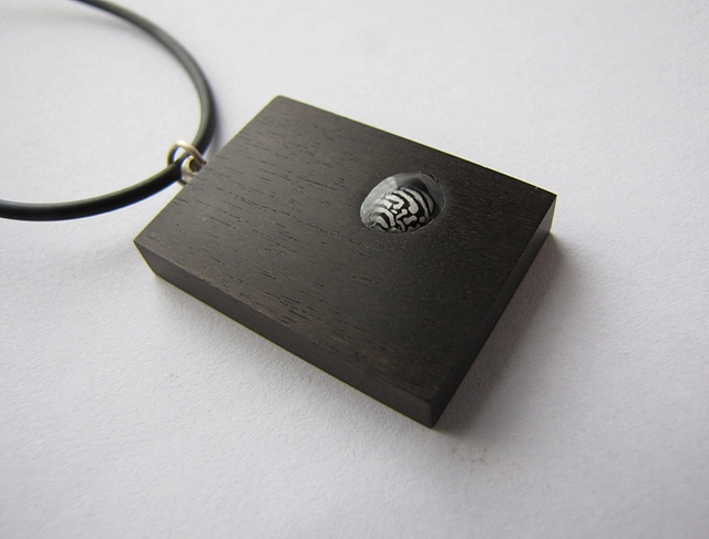 Monolith Pendant  Ebony Zebra shell : $100