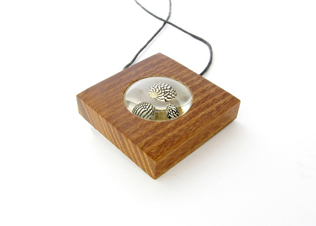 Pendant and Brooch Orange Wood : $19