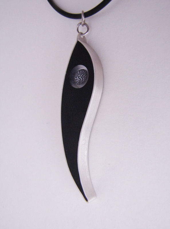 Ying Jewelry Pendant Ebony, Silver with Zebra shell Ying Jewelry