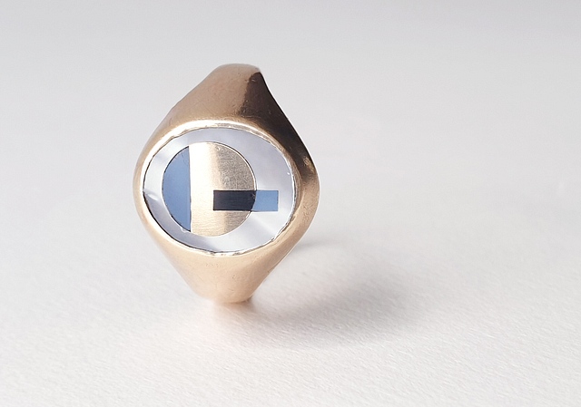 Old Signet ring re-design commission Bauhaus / Art Decco