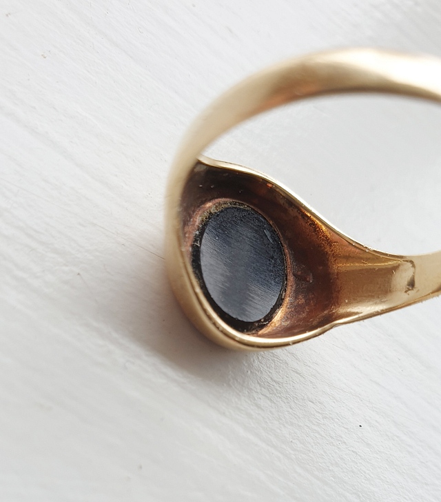 Old Signet ring re-design commission Bauhaus / Art Decco