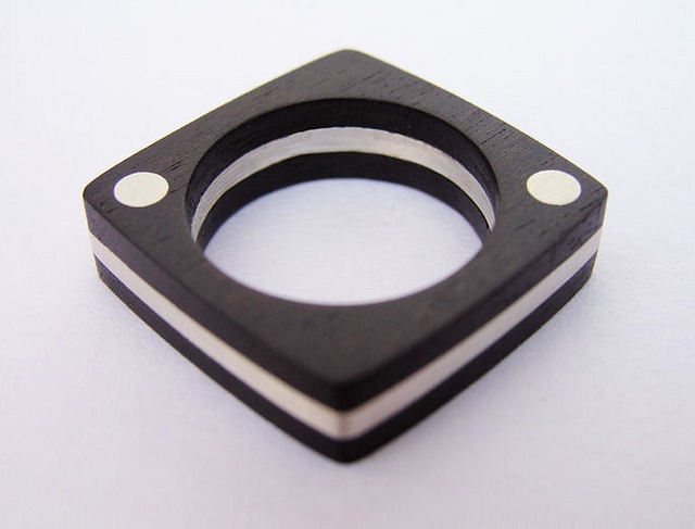 Ring Silver and Ebony. : $75